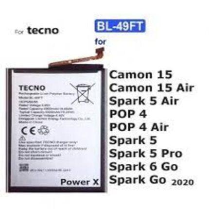 Tecno Spark 6 Go Battery